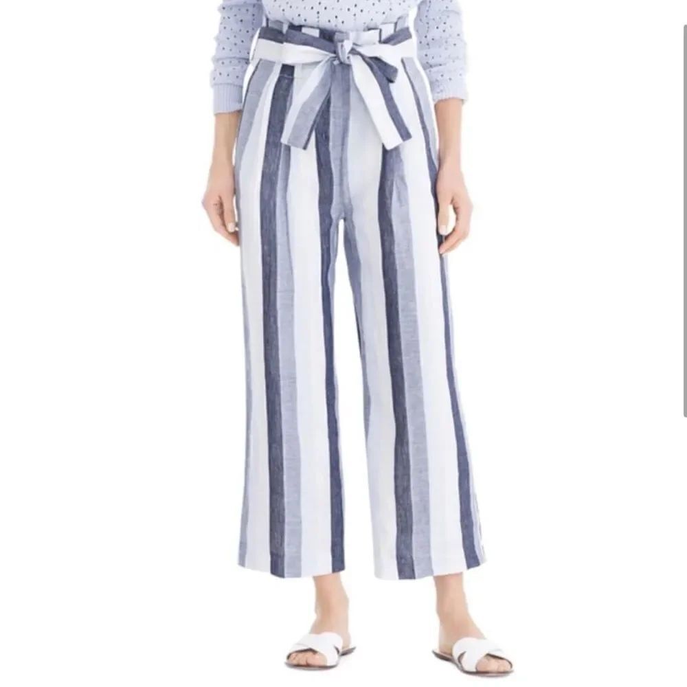 Point Sur Striped Paperbag Linen Pants